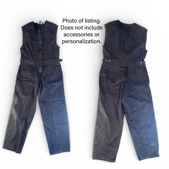 NWT Universal Thread Sleeveless Denim Jumpsuit Zip Front Coveralls Size 4 Black - Picture 3 of 15